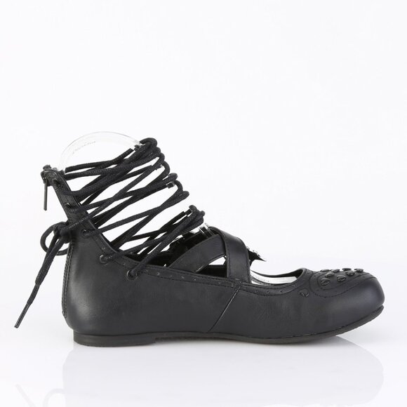 Whimsigoth Goth Heart Spider Web Ballet Flat Shoes - Picture 5 of 5